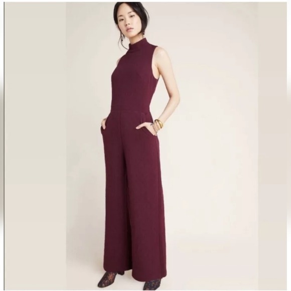 Anthropologie Pants - New Anthropologie Jumpsuit Eva Franco Textured Mock Neck Plu Size XS